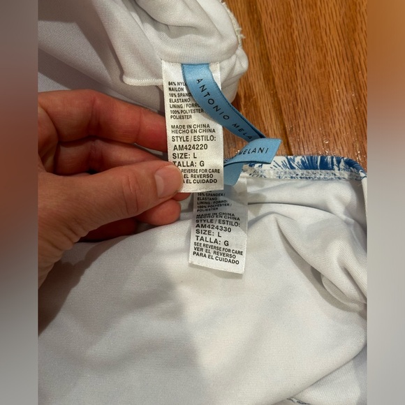 EUC Antonio Melani bird/floral ruffle high waist bikini size L - Picture 5 of 5